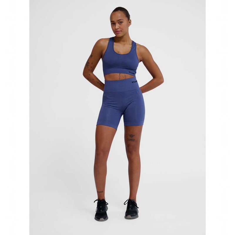 Hummel Tif Seamless Kurze Hose Damen Blau | 233831-386