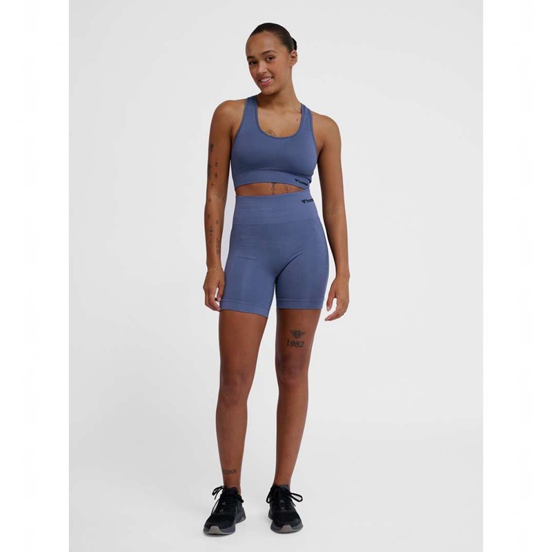 Hummel Tif Seamless Top Sport BH Damen Blau | 045791-343