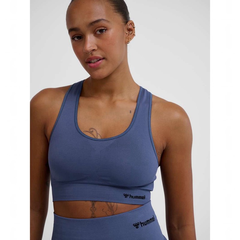 Hummel Tif Seamless Top Sport BH Damen Blau | 045791-343