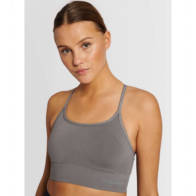 Hummel Tiffy Seamless Top Sport BH Damen Grau | 454561-716