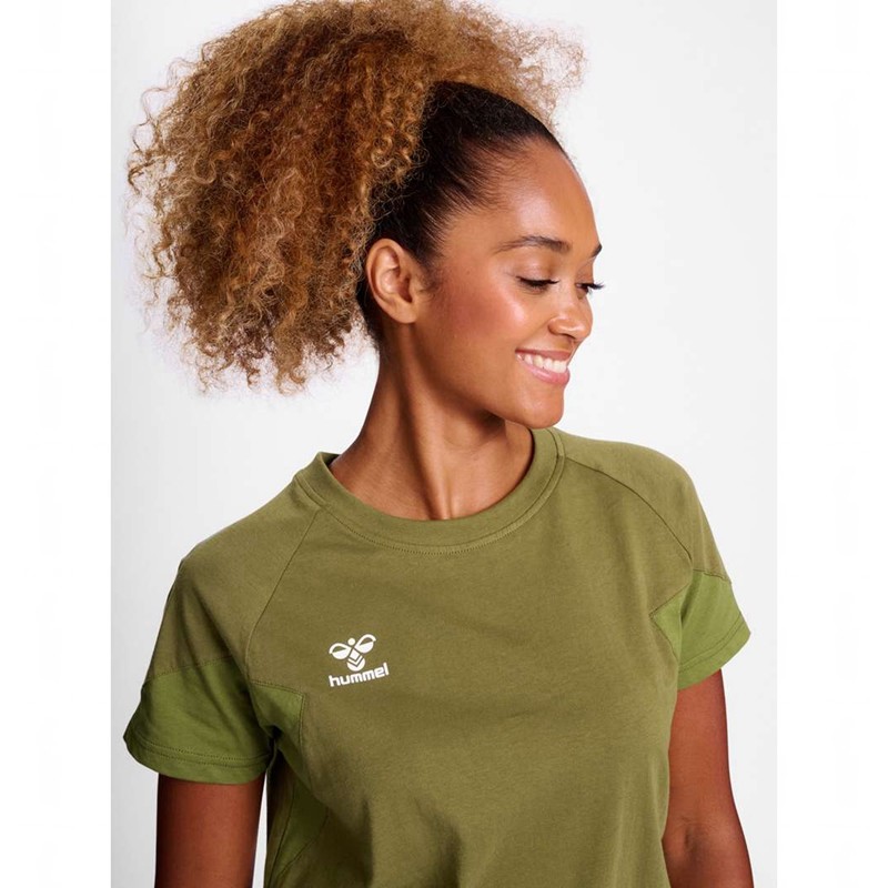Hummel Travel S/S T-shirts Damen Olivgrün | 003745-051