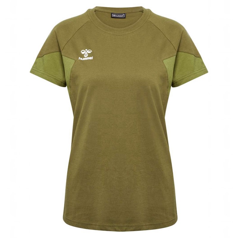 Hummel Travel S/S T-shirts Damen Olivgrün | 003745-051