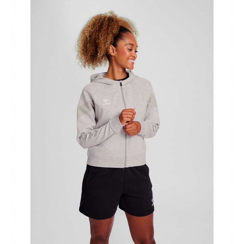 Hummel Travel Zip Hoodie Damen Grau | 219536-799