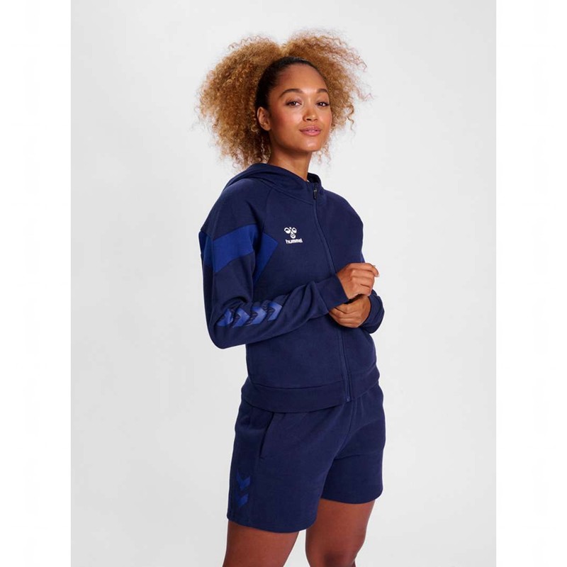 Hummel Travel Zip Hoodie Damen Navy | 380819-246