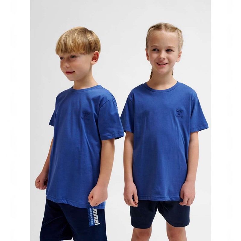 Hummel Trelle S/S T-shirts Kinder Blau | 514145-852