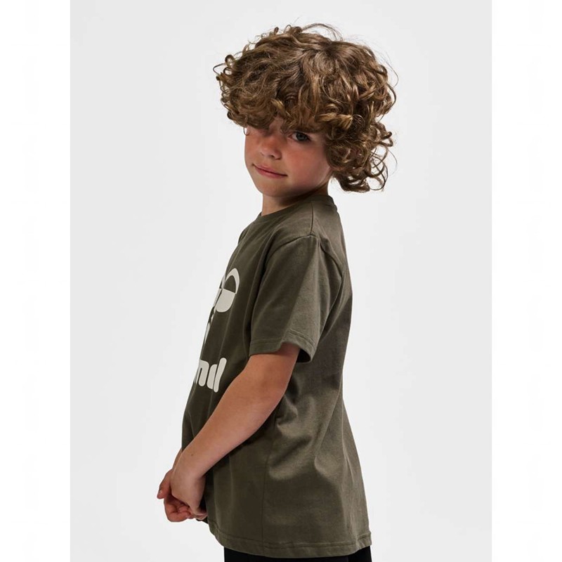 Hummel Tres S/S Sweatshirt Kinder Olivgrün | 298972-140