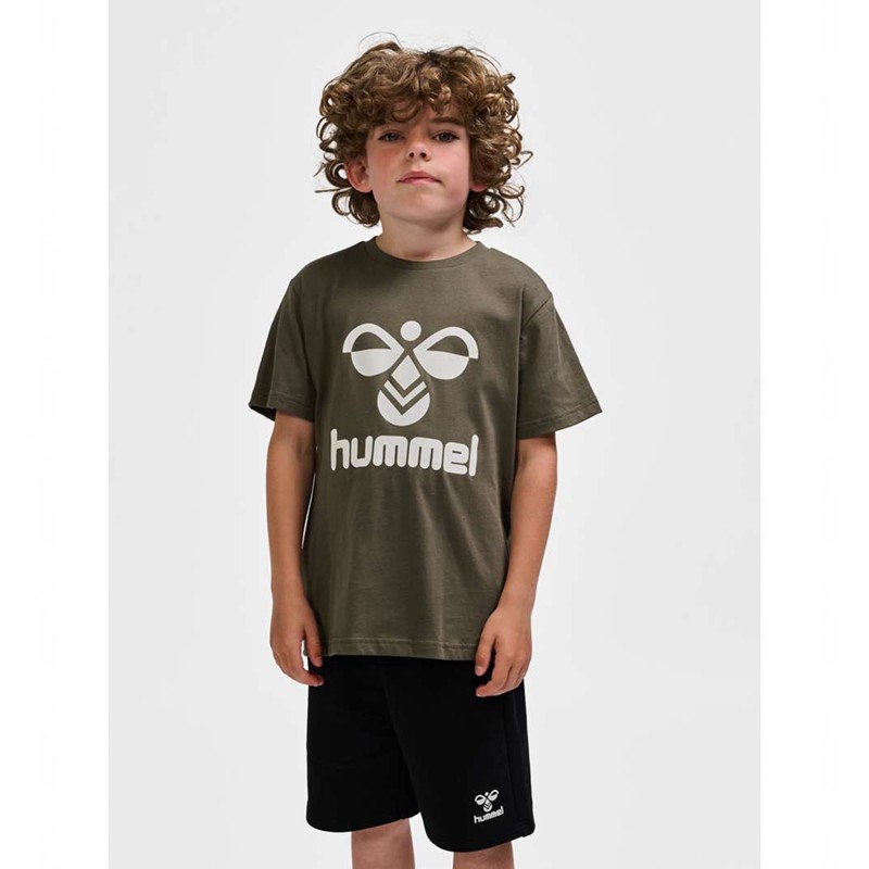 Hummel Tres S/S Sweatshirt Kinder Olivgrün | 298972-140