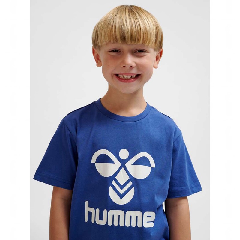 Hummel Tres S/S T-shirts Kinder Blau | 770067-249
