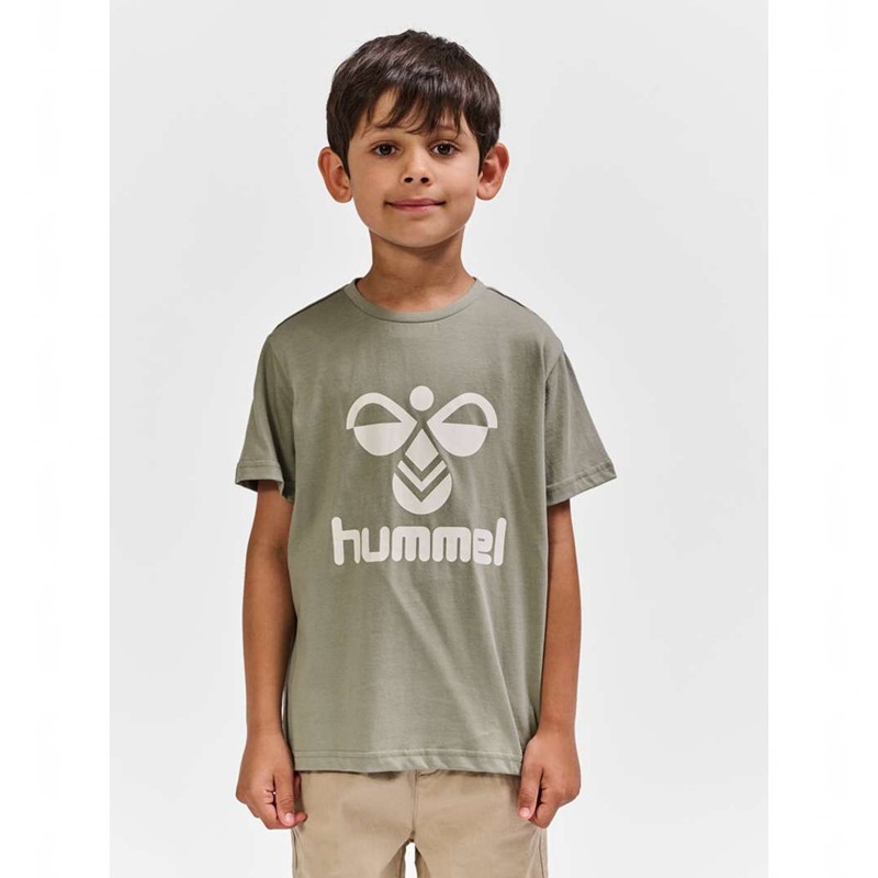 Hummel Tres S/S T-shirts Kinder Grau | 800142-519