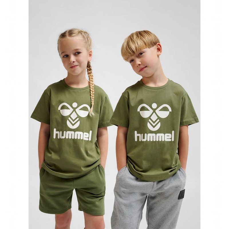Hummel Tres S/S T-shirts Kinder Olivgrün | 509120-422