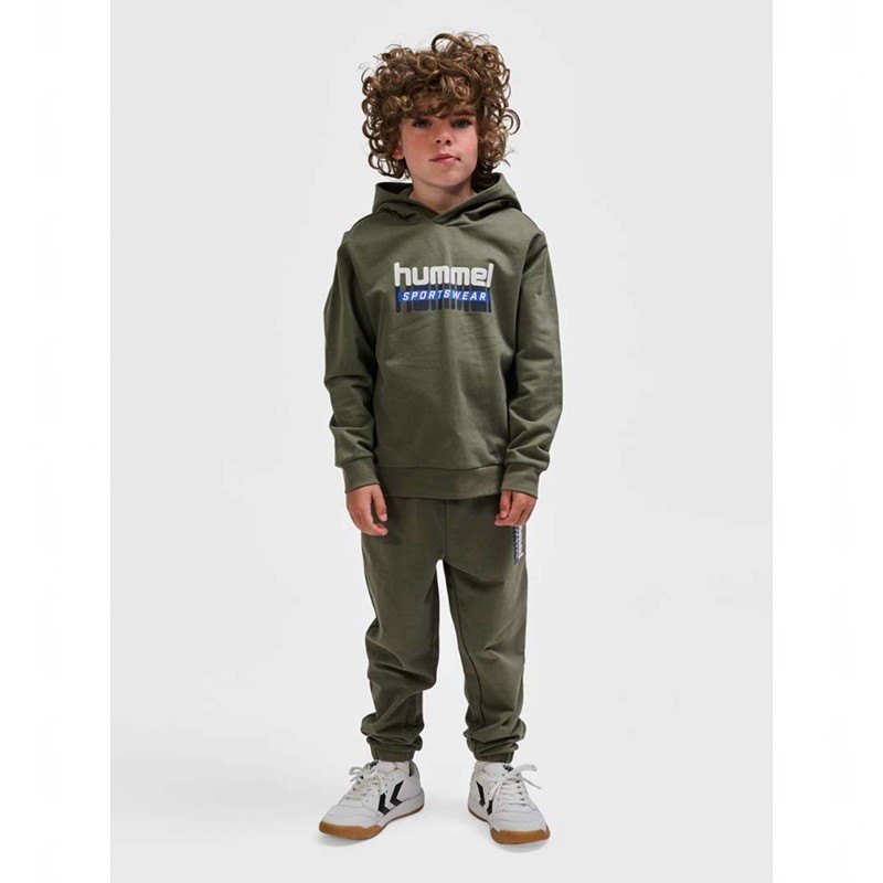 Hummel Tukas Hoodie Kinder Olivgrün | 597351-999