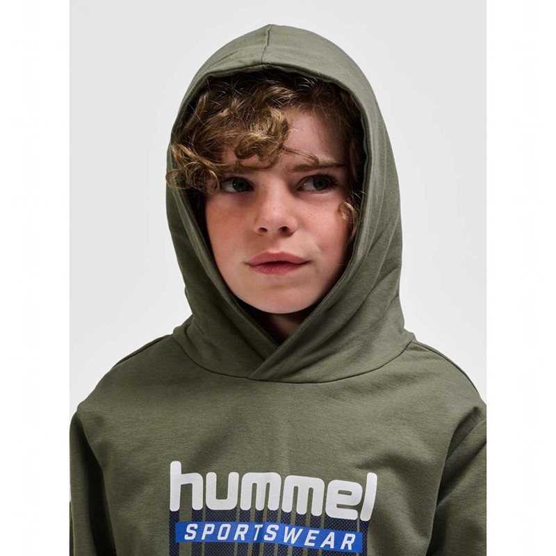 Hummel Tukas Hoodie Kinder Olivgrün | 597351-999