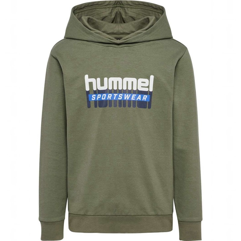 Hummel Tukas Hoodie Kinder Olivgrün | 597351-999