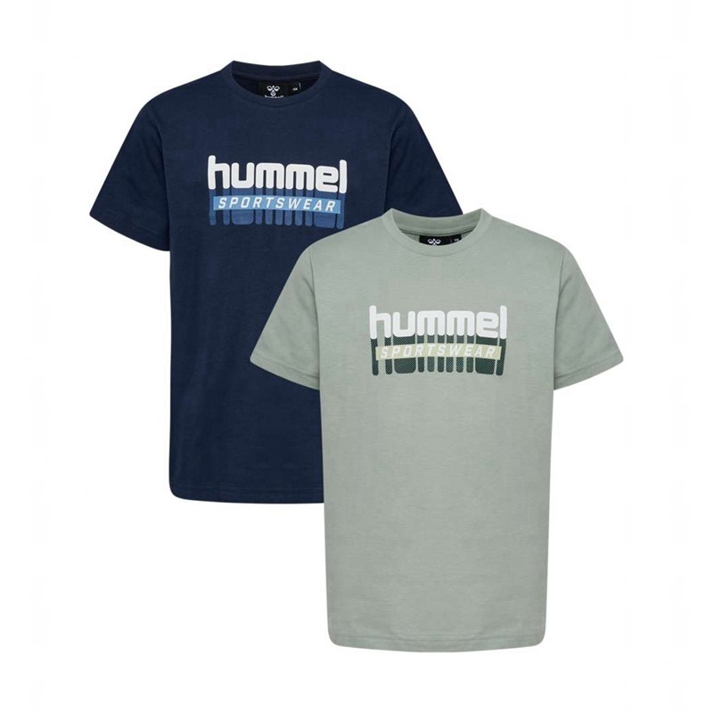 Hummel Tukas S/S 2-pack Hose Kinder Grün | 422648-991