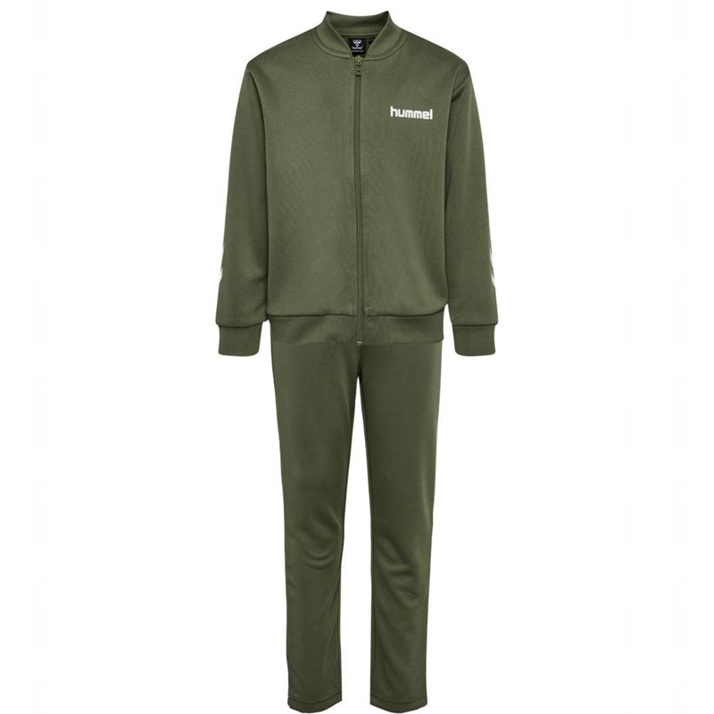 Hummel Tukas Trainingsanzug Kinder Olivgrün | 606713-538