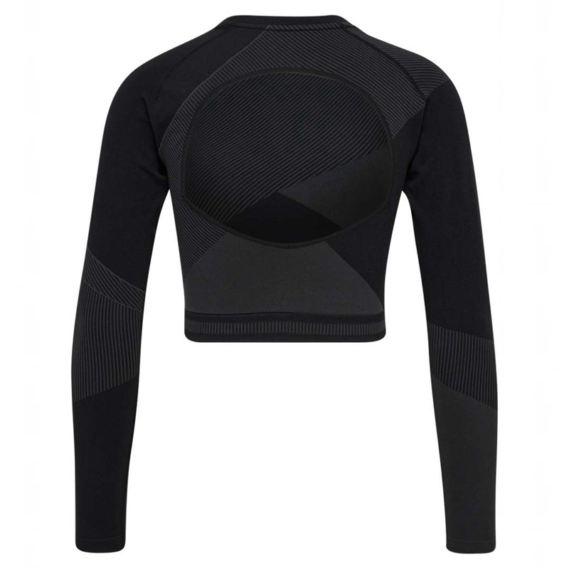 Hummel Unity Seamless Crop L/S T-shirts Damen Schwarz | 590172-452