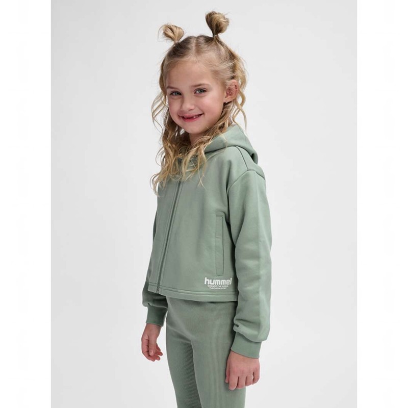 Hummel Zippi Zip Hoodie Kinder Grün | 373352-078